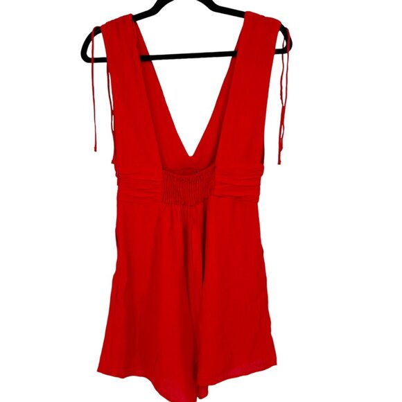 One Clothing V-Neck Sleeveless Romper Red Size Medium - Picture 6 of 10